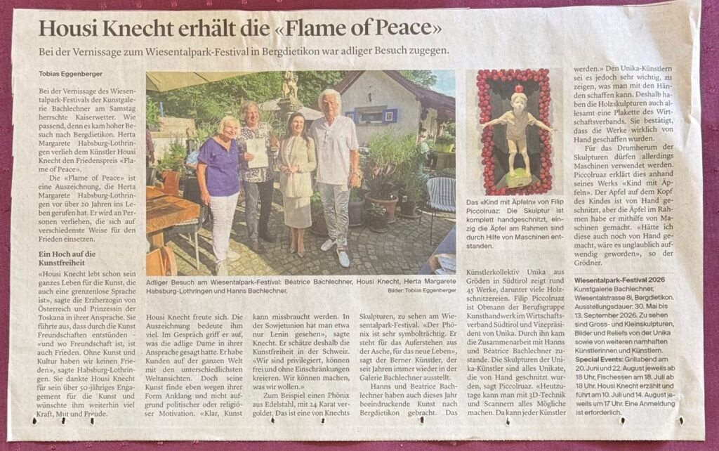 Zeitungsartikel Limmattaler Zeitung ( Schweiz ) vom 01.06.2026